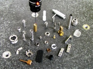 Sampling of smaller parts made in a variety of materials 